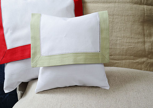 Mini Hemstitch Baby Envelope Pillows 8x8" Mellow Green color